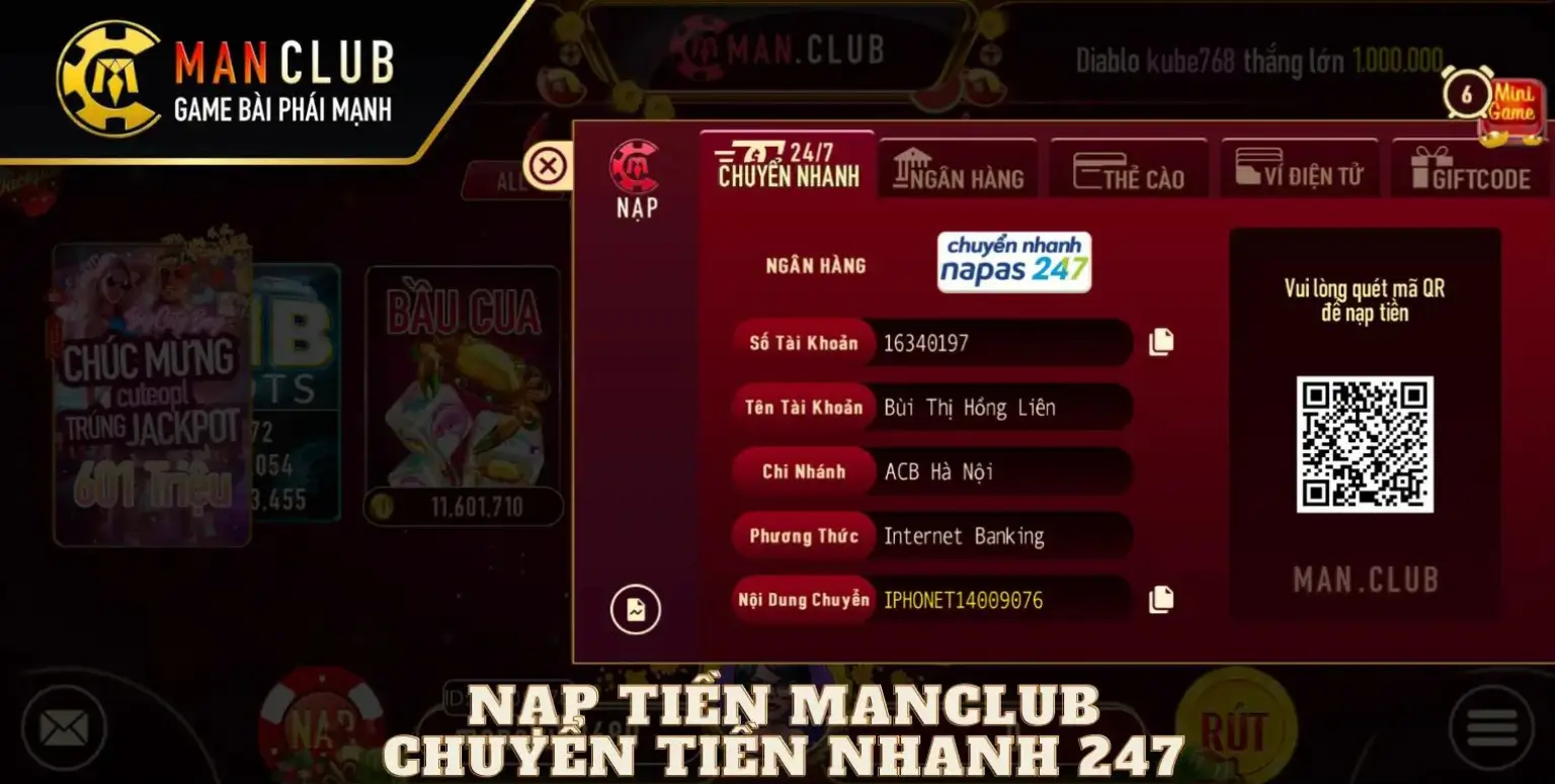 Nạp tiền Manclub