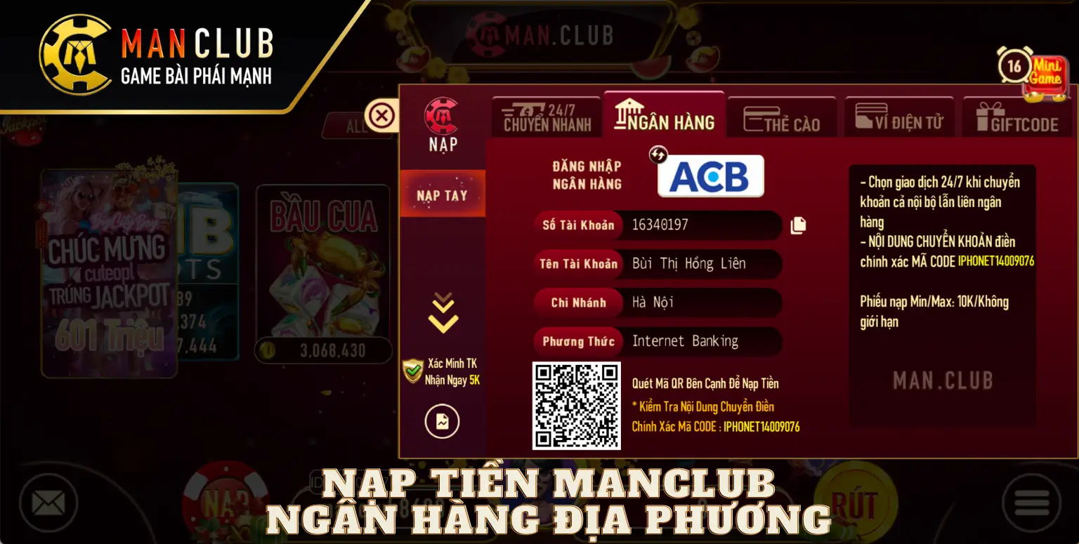 nạp tiền Manclub