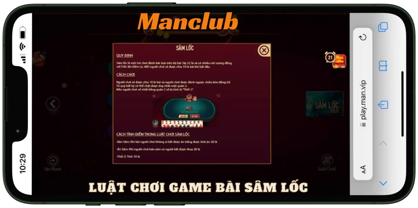 Luật chơi game bài sâm lốc manclub